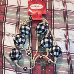 Black and white and Bell Garland, 72 inches